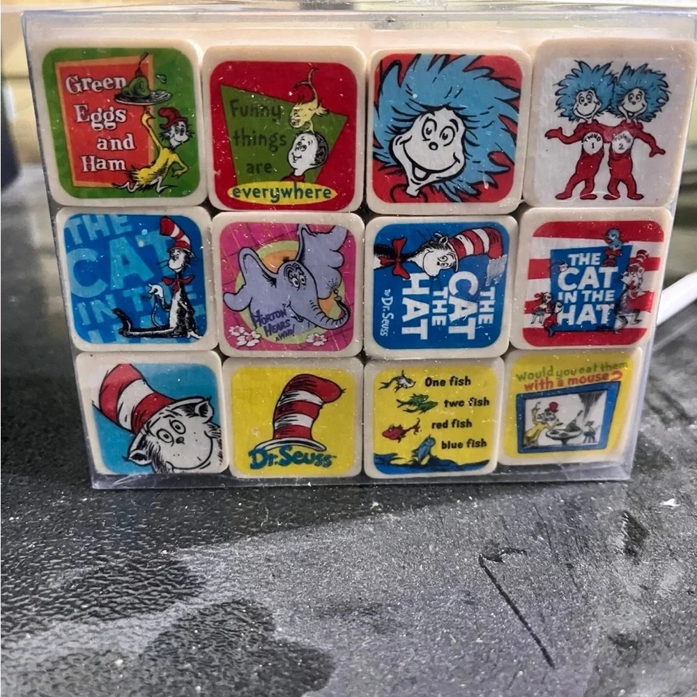 Dr. Seuss Green Eggs and Ham Cat in the Hat School erasers square x 60
